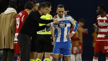Antonio Hidalgo, durante el partido ante el Granada.