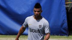 Frank Fabra durante un entrenamiento con Boca Juniors