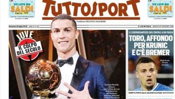 La prensa italiana ya le da la bienvenida a Cristiano