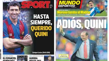 Portadas de los diarios Sport y Mundo Deportivo del d&iacute;a 28 de febrero de 2018.