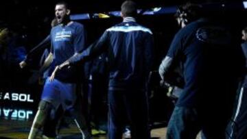 Marc Gasol, durante la presentación del partido ante los Celtics en el FedExForum.