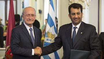 El alcalde de Málaga y Abdullah Al Thani, en una imagen de archivo.