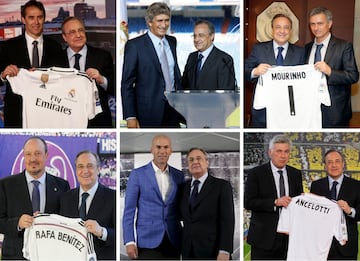 Fichó a Pellegrini, luego a Mourinho, Ancelotti, Benítez, Lopetegui, Solari y Zidane, el entrenador que le ha dado las mayores alegrías. Acumula 46 títulos entre las secciones de fútbol y baloncesto (que dejó en manos de Juan Carlos Sánchez y Pablo Laso, con resultados impresionantes) 