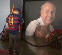 Multitudinaria despedida a Johan Cruyff en el Camp Nou