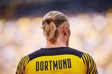Haaland, durante un partido con el Borussia Dortmund.
