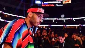 Jun 28, 2025; Anaheim, California, USA; Julio Cesar Chavez Jr. enters the right before fighting Jake Paul at Honda Center. Mandatory Credit: Gary A. Vasquez-Imagn Images