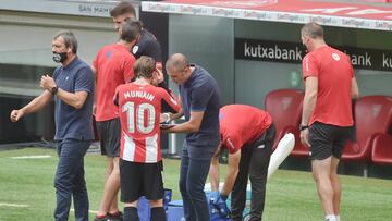 Gazka Garitano con Muniain en San Mam&eacute;s.