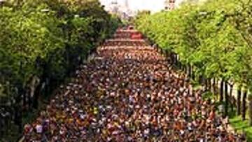 <B>UNA MULTITUD.</B> Una ingente masa de corredores ocupará Madrid.