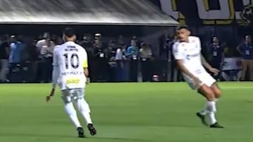 Neymar’s Santos return takes a wild turn as he’s hit in the groin on his first play!