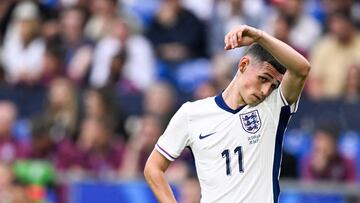 Phil Foden, jugador de la Selección inglesa, durante un partido.