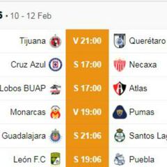 Fechas y horarios de la jornada 6 del Clausura 2018 de la Liga MX