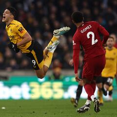 Raúl Jiménez played a part in Wolves’ win against Liverpool