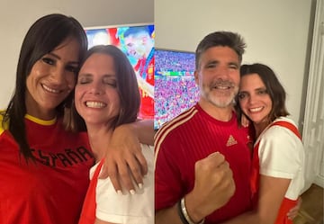 La imagen de Begoña Villacís celebrando la Eurocopa con Toño Sanchís y una actriz de ‘La que se avecina’.