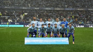 El once del Málaga ante el Burgos.