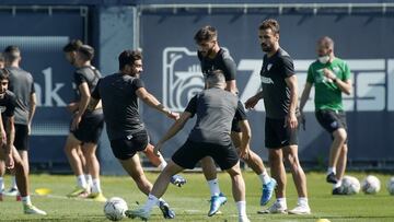 Entrenamiento del Málaga de esta temporada.