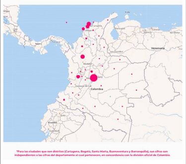 Mapa de casos y muertes por coronavirus por departamentos en Colombia: hoy, 31 de julio