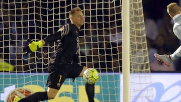 Iago Aspas haciéndole uno de los cuatro goles a Ter Stegen.
