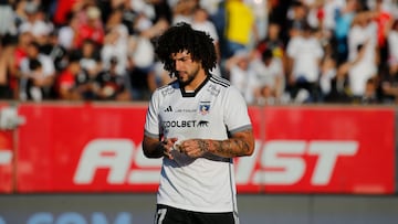 Futbol, Colo Colo vs Everton.
Fecha 6, campeonato Nacional 2024.
El jugador de Colo Colo Maximiliano Falcon es fotografiado durante el partido de primera division contra Everton disputado en el estadio Monumental de Santiago, Chile.
30/03/2024
Dragomir Yankovic/Photosport
Football, Colo Colo vs Everton.
6nd turn, 2024 National Championship.
Colo ColoÕs player Maximiliano Falcon is pictured during the first division match against Everton held at the Monumental stadium in Santiago, Chile.
30/03/2024
Dragomir Yankovic/Photosport