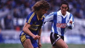 Gabriel Batistuta en Boca Juniors. Fue goleador del equipo dirigido por Washington Tabarez en 1991.
 Foto: El Grafico