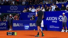 Del Potro, emotivo en su último saque como profesional