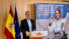 El presidente del Consejo Superior de Deportes José Manuel Franco interviene en la I Jornadas de Deporte
Paralímpico 'Presente y futuro de los procesos de inclusión e integración deportiva de las personas con discapacidad".