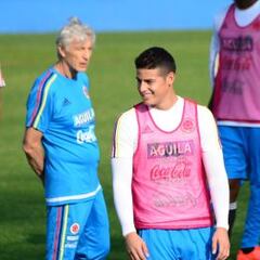 Bajo llave y con James a gusto, Colombia entrena en Chile