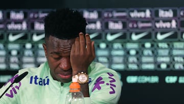 The Real Madrid and Brazil player struggled to hold back the tears as he faced the media in Valdebebas ahead of tomorrow’s friendly against Spain.