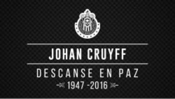 Chivas y Liga MX se unen al luto por fallecimiento de Johan Cruyff