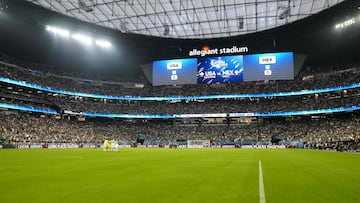 LAS VEGAS, NEVADA - JUNE 15: USA vs Mexico during the 2023 CONCACAF Nations League semifinals at Allegiant Stadium on June 15, 2023 in Las Vegas, Nevada.   Louis Grasse/Getty Images/AFP (Photo by Louis Grasse / GETTY IMAGES NORTH AMERICA / Getty Images via AFP)