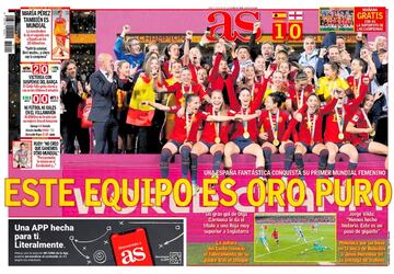 La prensa española, orgullosa de sus campeonas del mundo