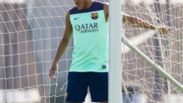 Jonathan dos Santos, durante un entrenamiento esta temporada.