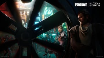 Pantalla de carga "Kenobi Rodeado" de Fortnite