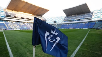 Flag of Concacaf Champions Cup during the round one second leg match between Cruz Azul and Vancouver FC as part of the CONCACAF Champions Cup 2026, at Cuauhtemoc Stadium on February 12, 2026 in Puebla, Mexico.