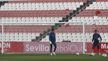 Bono y Vaclik, en un entrenamiento.