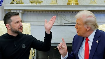 U.S. President Donald Trump meets with Ukrainian President Volodymyr Zelenskiy at the White House in Washington, D.C., U.S., February 28, 2025. REUTERS/Brian Snyder TPX IMAGES OF THE DAY