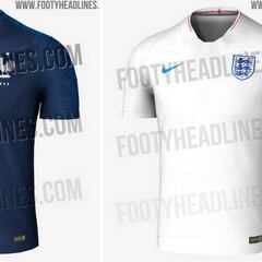 Filtran las camisetas de Francia e Inglaterra para el Mundial