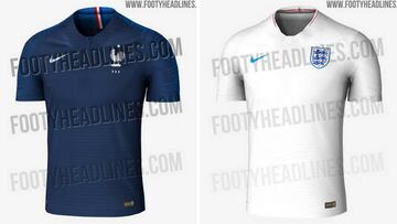Las equipaciones de Francia e Inglaterra.