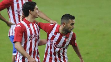 El futbolista del Sporting de Gij¨®n, ?lvaro Bustos.