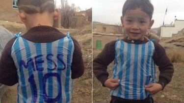 Messi replaces Murtaza's plastic jersey with the real thing