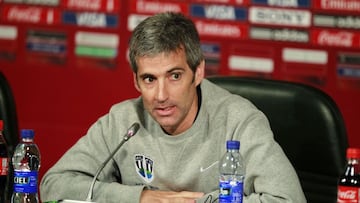 Ramon Tribulietx, coach of New Zealand's Auckland City, attends a news conference in Agadir Stadium December 10, 2013. The FIFA Club World Cup will take place in Morocco from December 11 to 21. REUTERS/Louafi Larbi (MOROCCO - Tags: SPORT SOCCER)