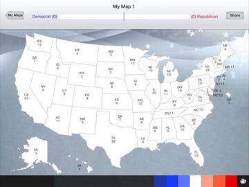 Mapa político de Estados Unidos dividido en sus 50 estados