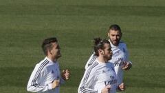Bale entrena con el Real Madrid el pasado s&aacute;bado.