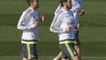 Bale entrena con el Real Madrid el pasado sábado.