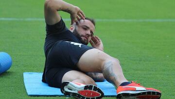 Edu Ramos durante el entrenamiento del Córdoba (9-8-2018)