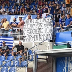 Pancarta en Mendizorroza: "Bartomeu, dimisión"