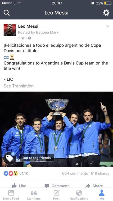 Maradona, el fan número 1 que apoyó a Argentina en la Davis