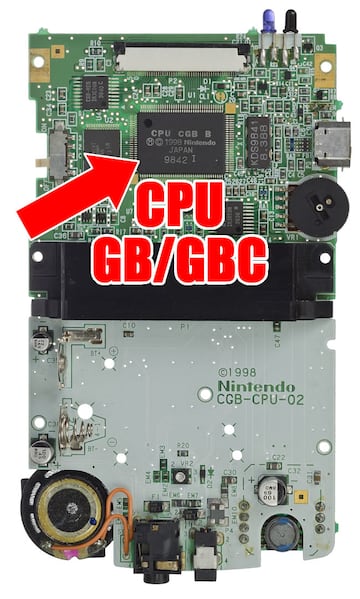 game boy color placa base cpu