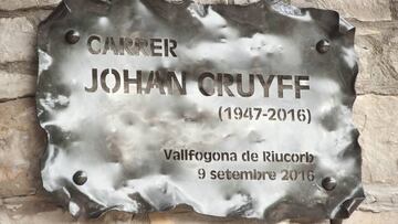 Placa de la calle de Johan Cruyff