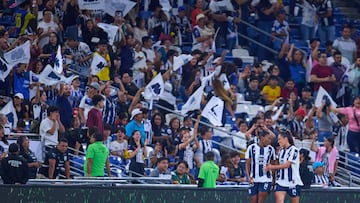 during the Quarter-final first leg match between Monterrey and America as part of the Liga BBVA MX Femenil, Torneo Apertura 2025 at BBVA Bancomer Stadium, on November 06, 2025 in Monterrey, Nuevo Leon, Mexico.