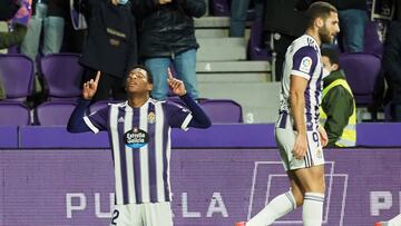 VALLADOLID, 06/11/21. PHOTOGENIC. PARTIDO DE LA LIGA SMARTBANK ENTRE EL REAL VALLADOLID Y EL MIRAND&Atilde;S, EN EL ESTADIO JOSE ZORRILLA. GOL DE GONZALO PLATA